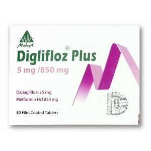 DIGLIFLOZ PLUS 5 / 850 MG ( DAPAGLIFLOZIN / METFORMIN ) 30 FILM-COATED TABLETS